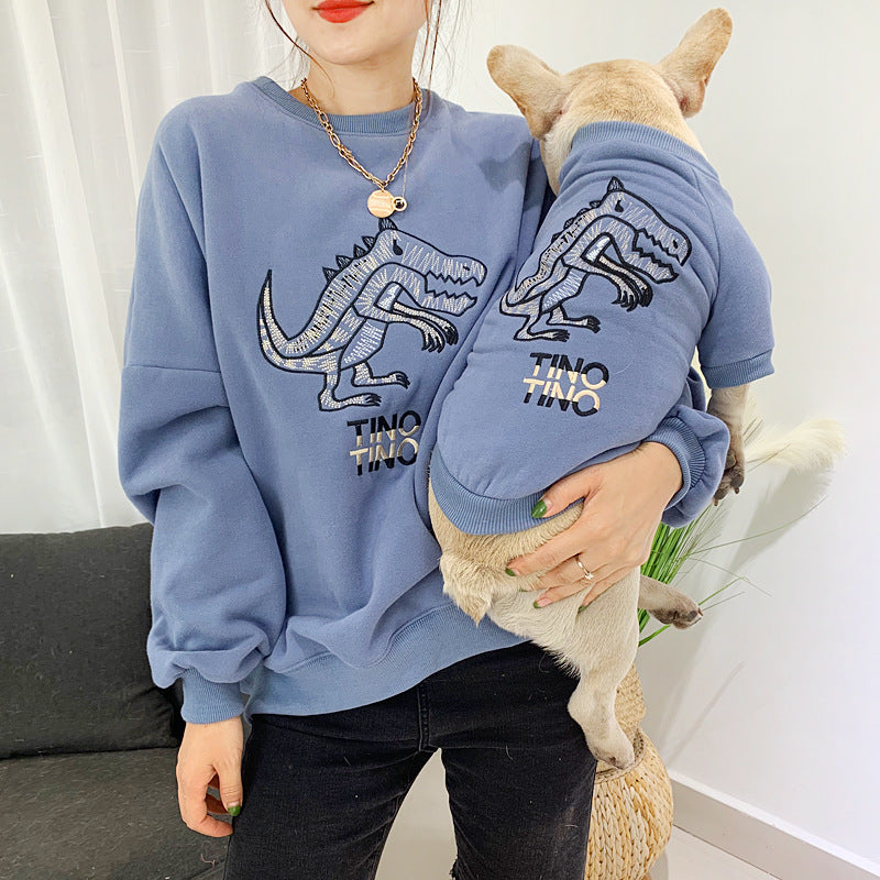 Pet Autumn And Winter Plus Velvet Dog Parent-child \