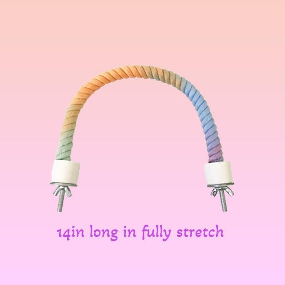 Gradient Colorful Bird Rope Perch