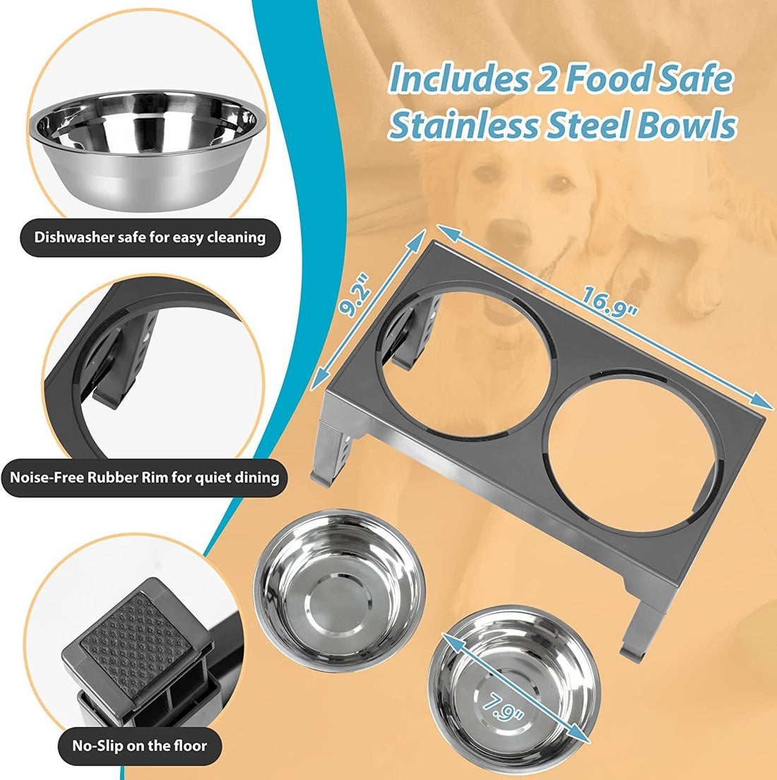 Pet Feeder Slow Feeding Bowl Lifting Dog Bowl