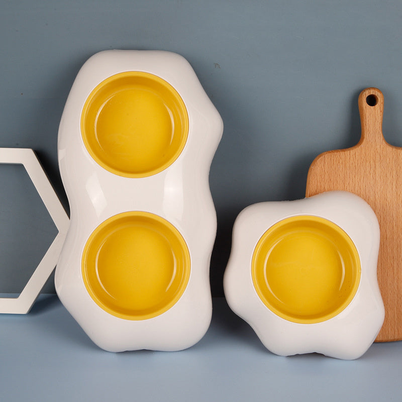 Egg-shaped Pet Bowl Drinking Water Single Bowl