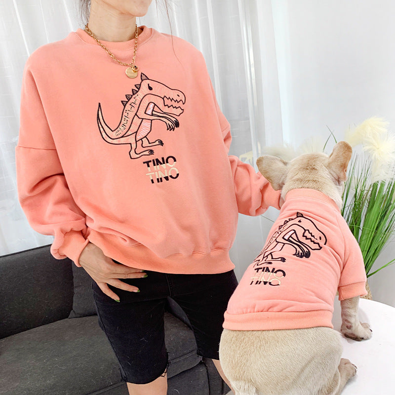 Pet Autumn And Winter Plus Velvet Dog Parent-child \