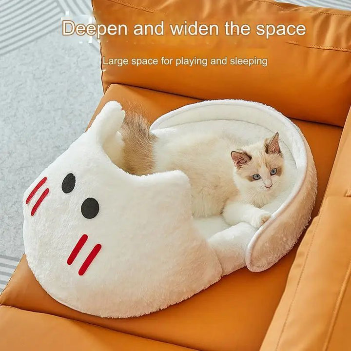 Portable Plush Slipper Cat Bed Pet Mattress Warm