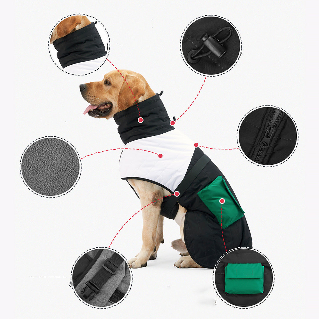 Pet Dog Clothes Winter Thickened Warm Dog Padded