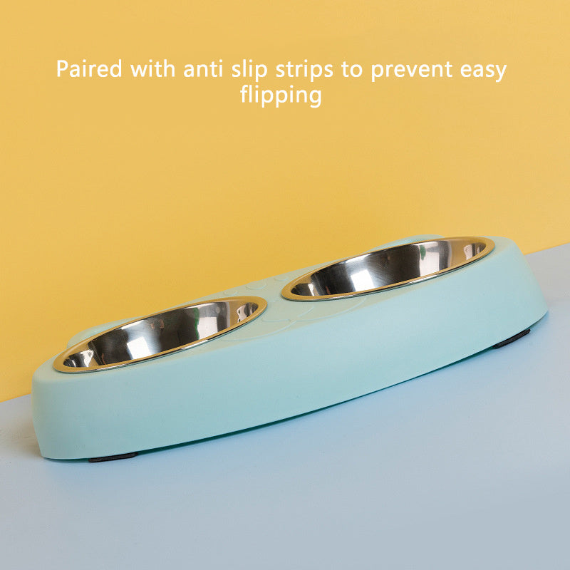Pet Double Bowls, Stainless Steel Pet Food Bowl Water