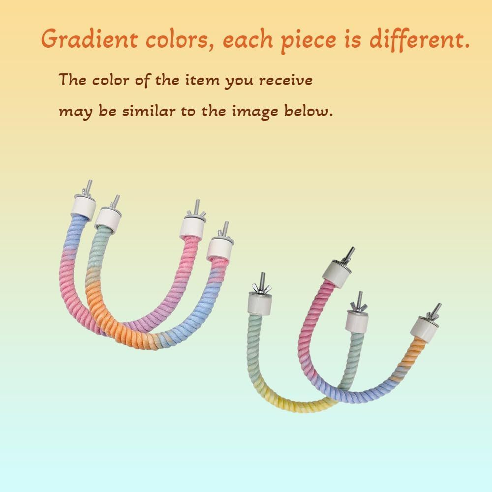 Gradient Colorful Bird Rope Perch
