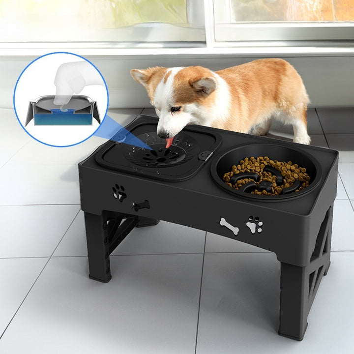 Pet Stainless Steel Feeder Double Bowl Integrate
