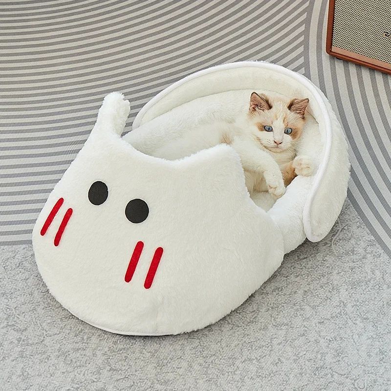 Portable Plush Slipper Cat Bed Pet Mattress Warm