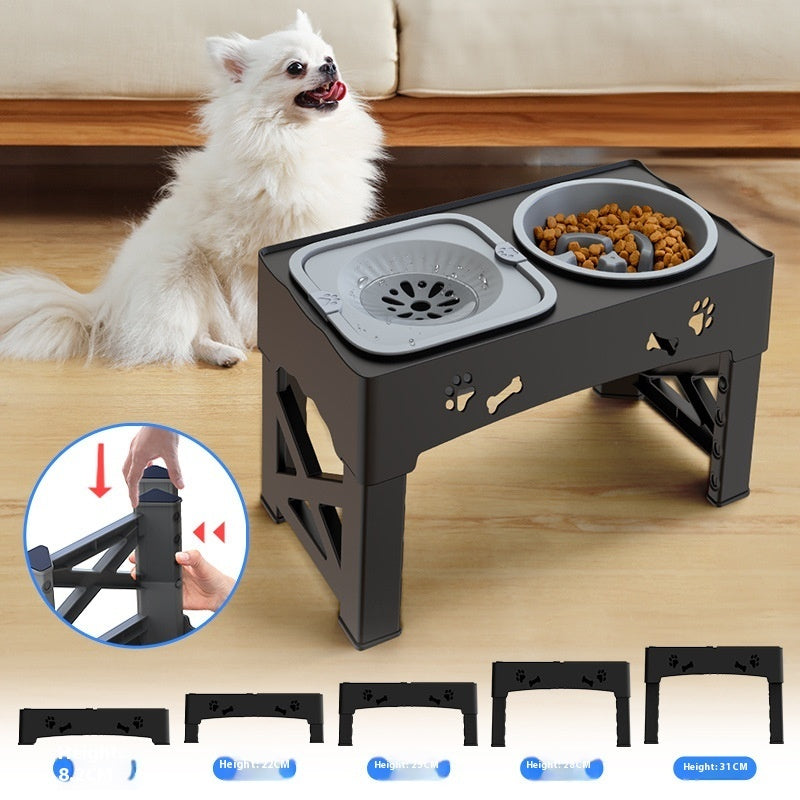 Pet Stainless Steel Feeder Double Bowl Integrate