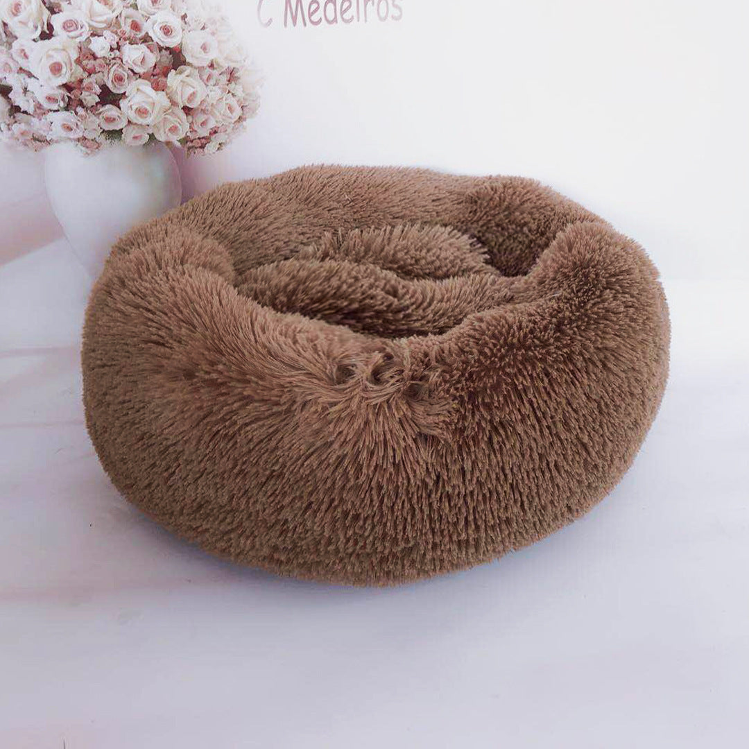 Small Dogs Round Plush Cat Litter Kennel Pet