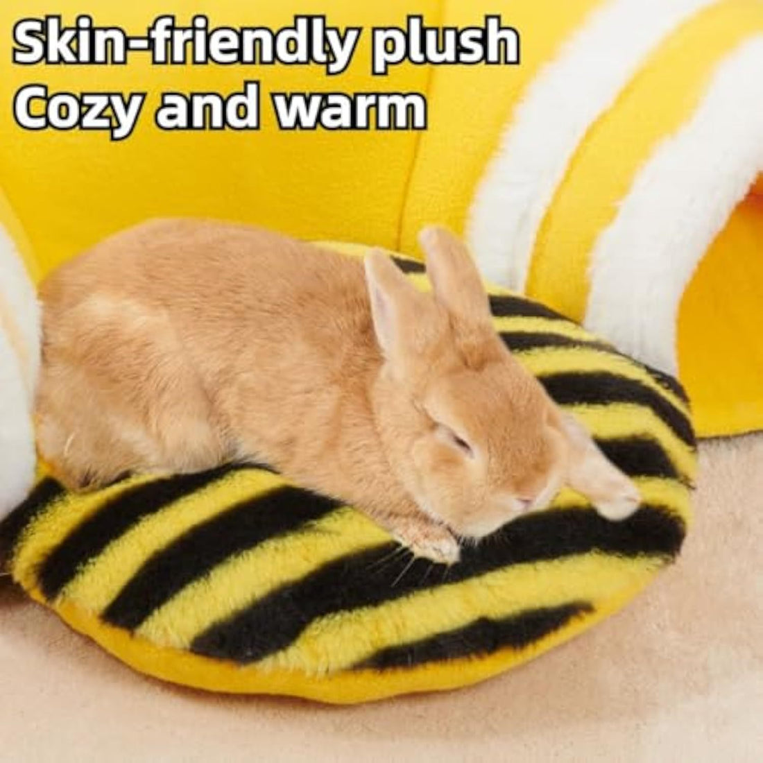 Warm Rabbit Hideout Tunnel Bed, Cute Bee Shap