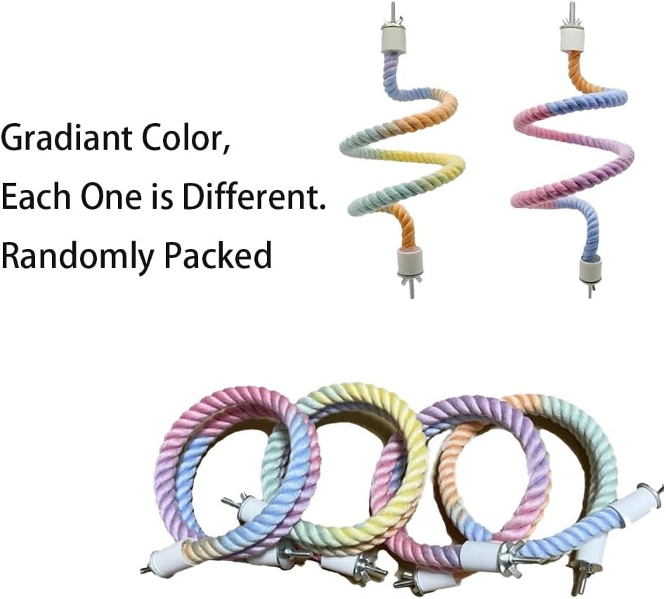 Gradient Colorful Bird Rope Perch