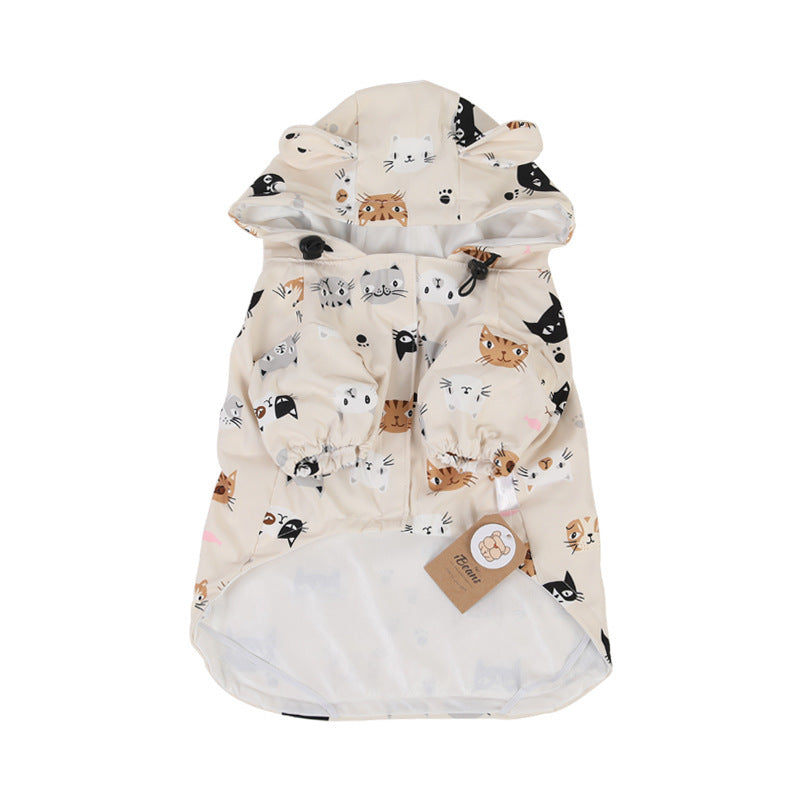 French Raincoat Puppy Waterproof Bear Clothes