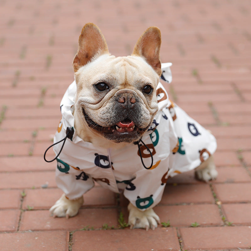 French Raincoat Puppy Waterproof Bear Clothes