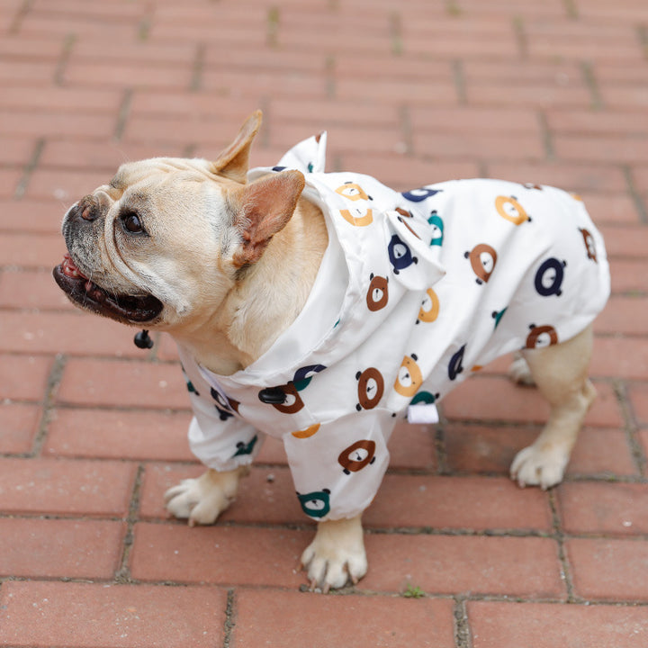 French Raincoat Puppy Waterproof Bear Clothes