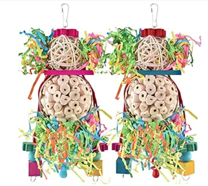 Parrot Toys Wooden Bird Cage Accessories