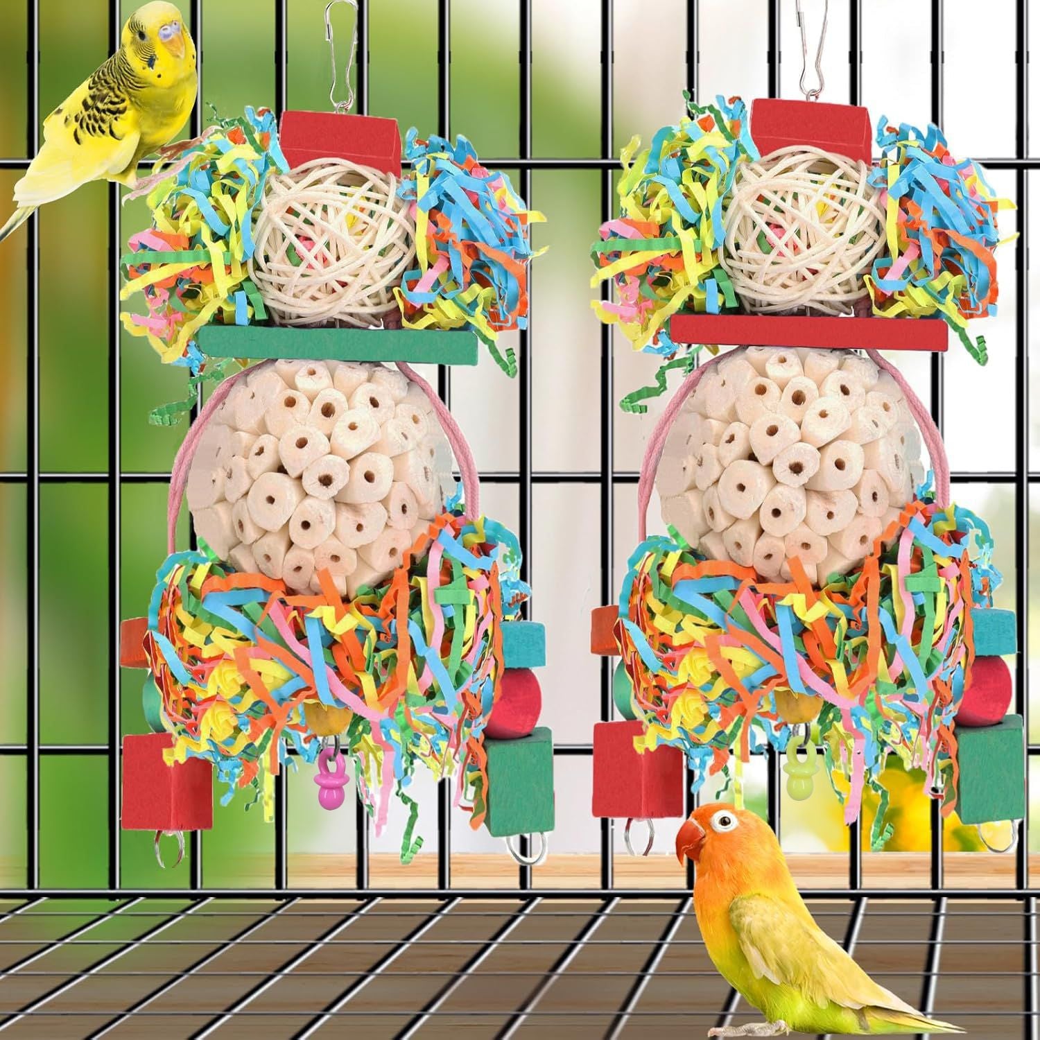 Parrot Toys Wooden Bird Cage Accessories