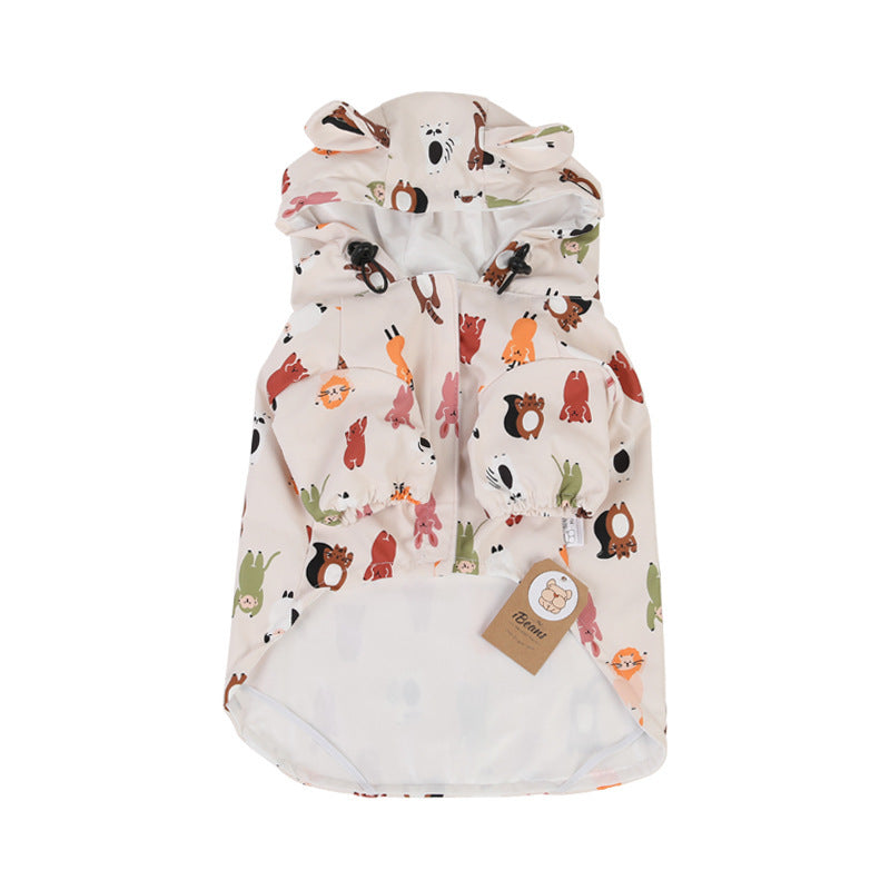 French Raincoat Puppy Waterproof Bear Clothes