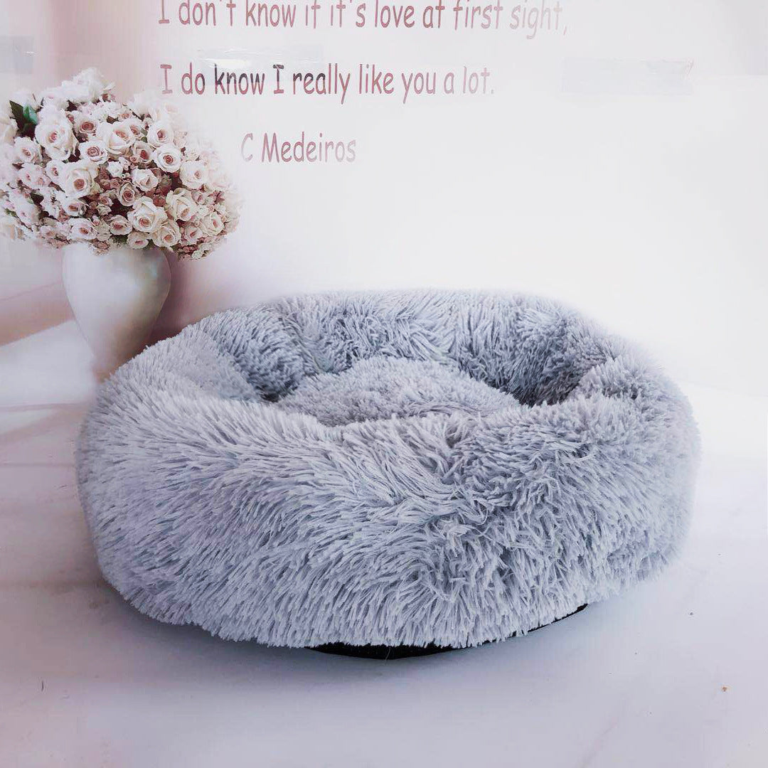 Small Dogs Round Plush Cat Litter Kennel Pet