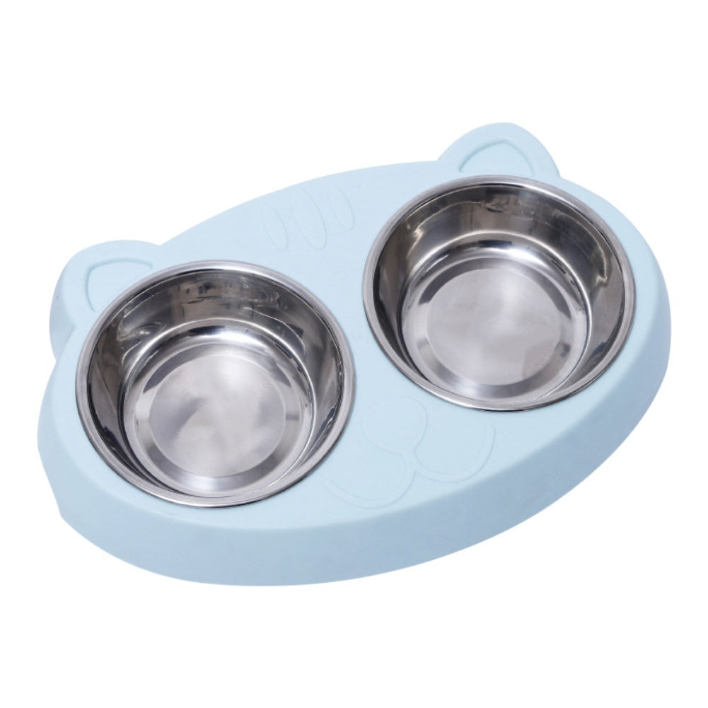 Pet Double Bowls, Stainless Steel Pet Food Bowl Water