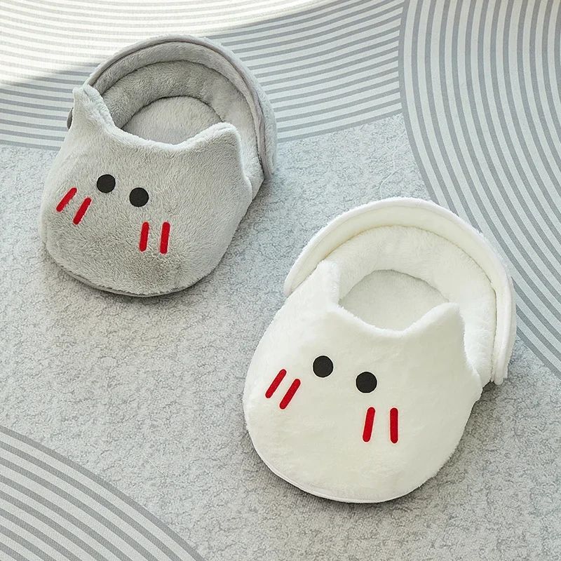 Portable Plush Slipper Cat Bed Pet Mattress Warm