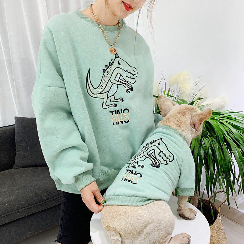 Pet Autumn And Winter Plus Velvet Dog Parent-child \