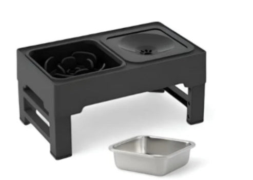 Dog Double Bowls Stainless Stand Adjustable Height
