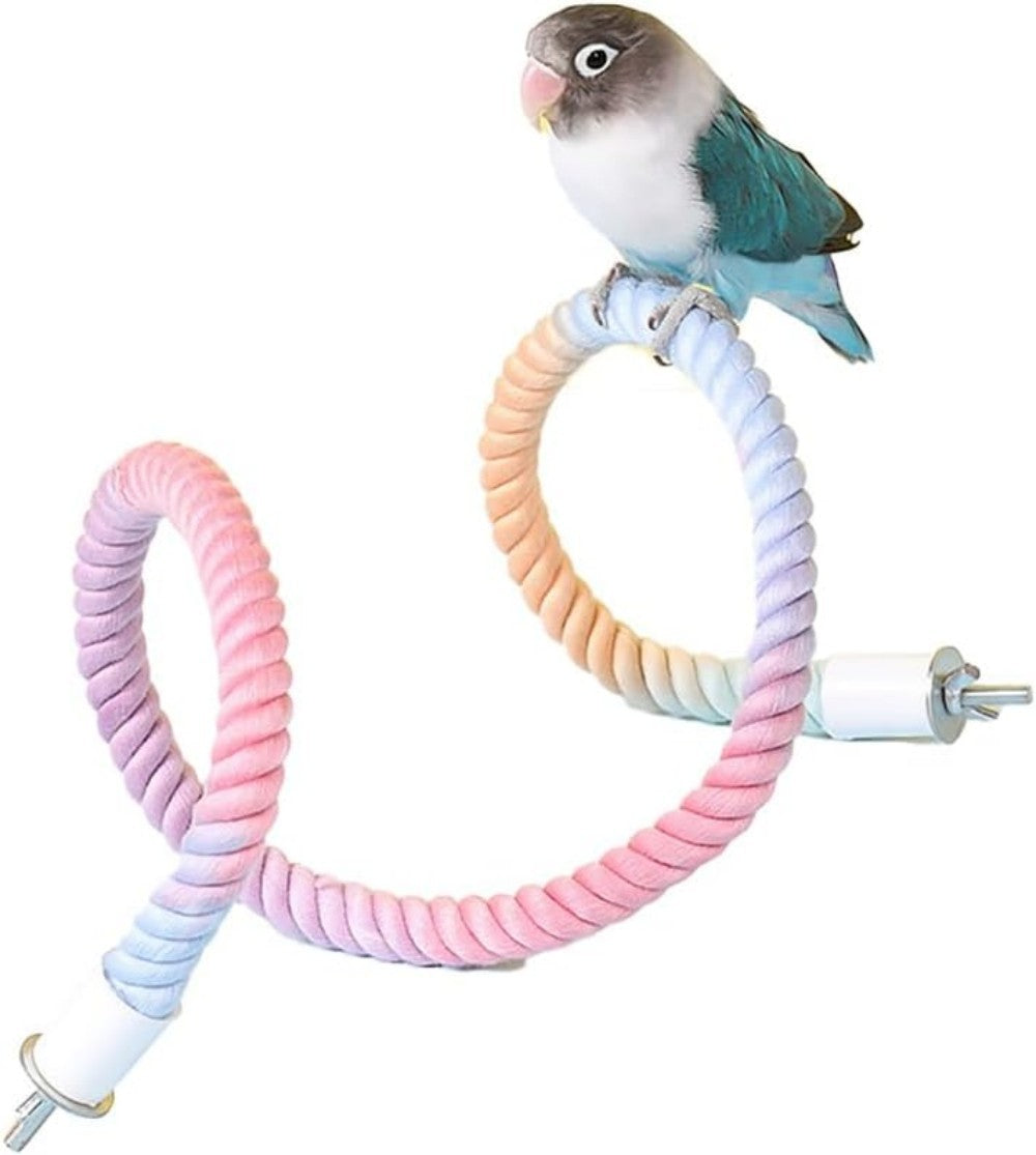 Gradient Colorful Bird Rope Perch