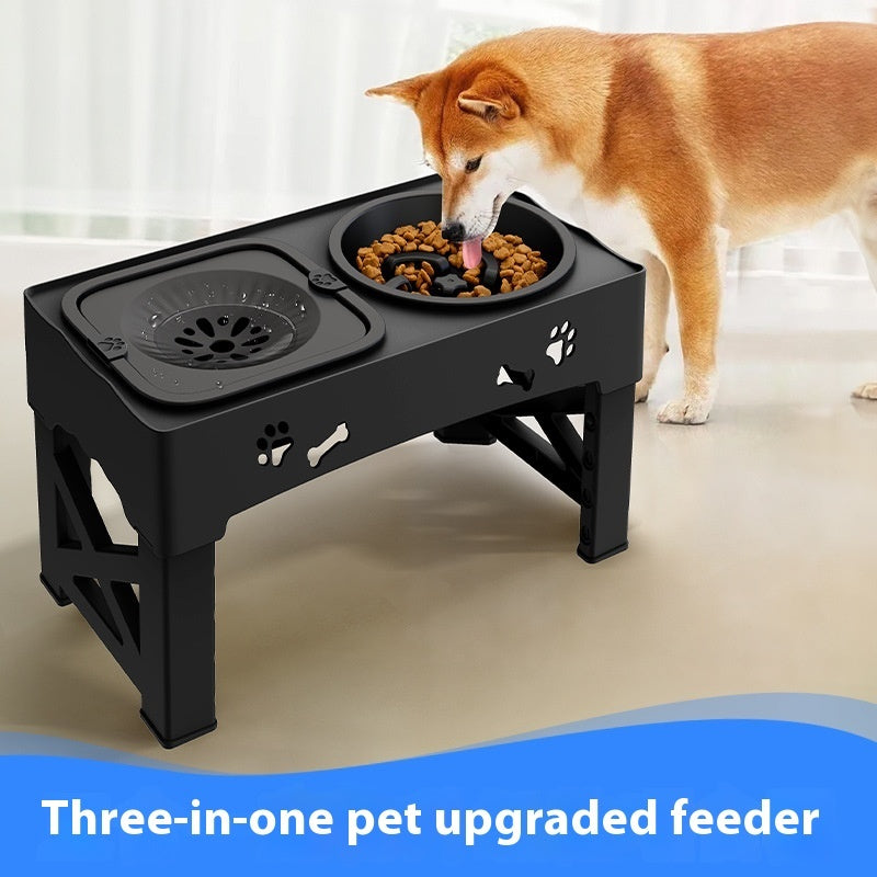 Pet Stainless Steel Feeder Double Bowl Integrate