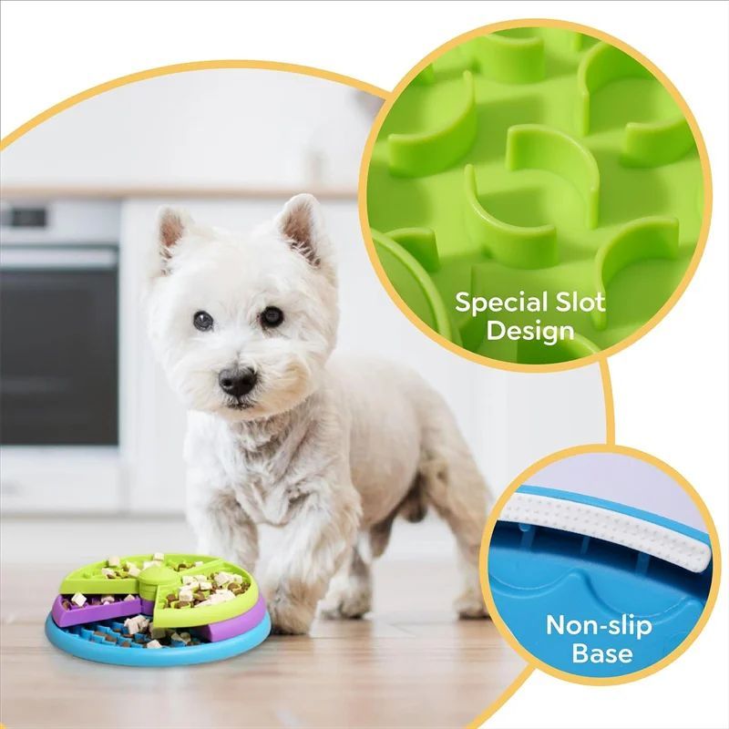 Pet Slow Food Bowl 3-Layers Puzzle Puppy