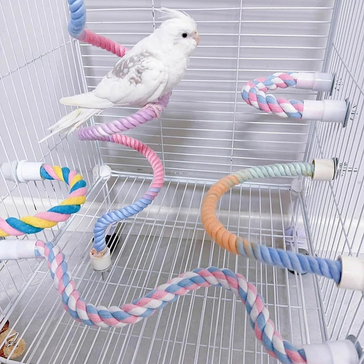Gradient Colorful Bird Rope Perch