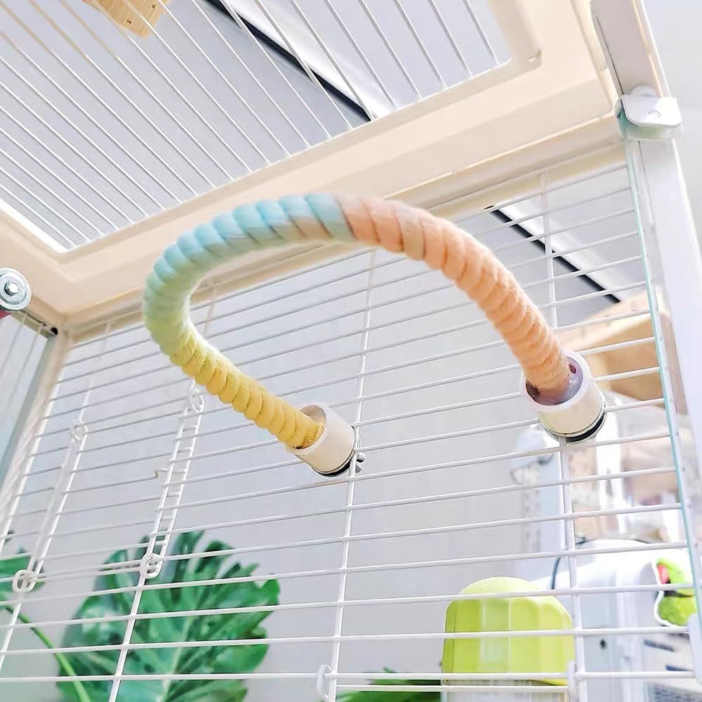 Gradient Colorful Bird Rope Perch