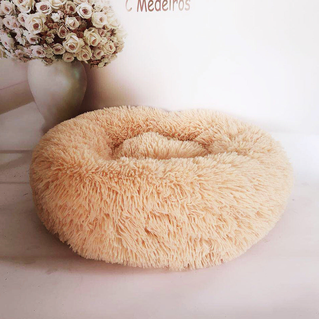 Small Dogs Round Plush Cat Litter Kennel Pet