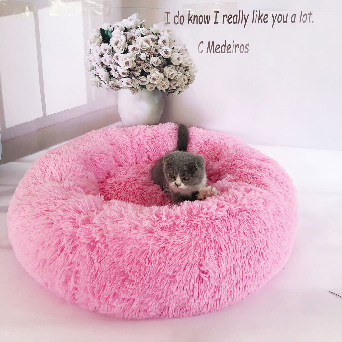 Small Dogs Round Plush Cat Litter Kennel Pet